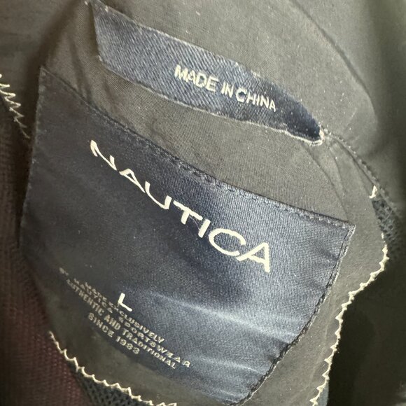 Nautica Windbreaker Jacket Colorblock Blue & Red & White Size L - Picture 10 of 14